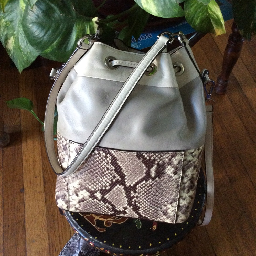 Michael Kors Leather Python Bucket Bag - image 2